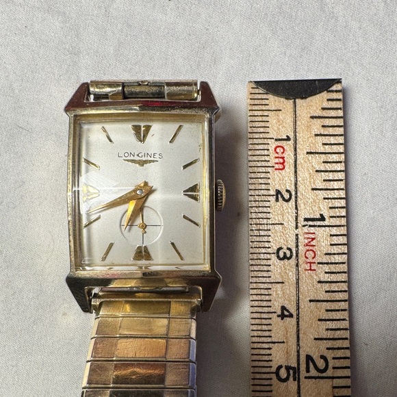 Vintage Longines Tank Style 10K Gold Filled Watch Original Box Running Swiss - Picture 10 of 13